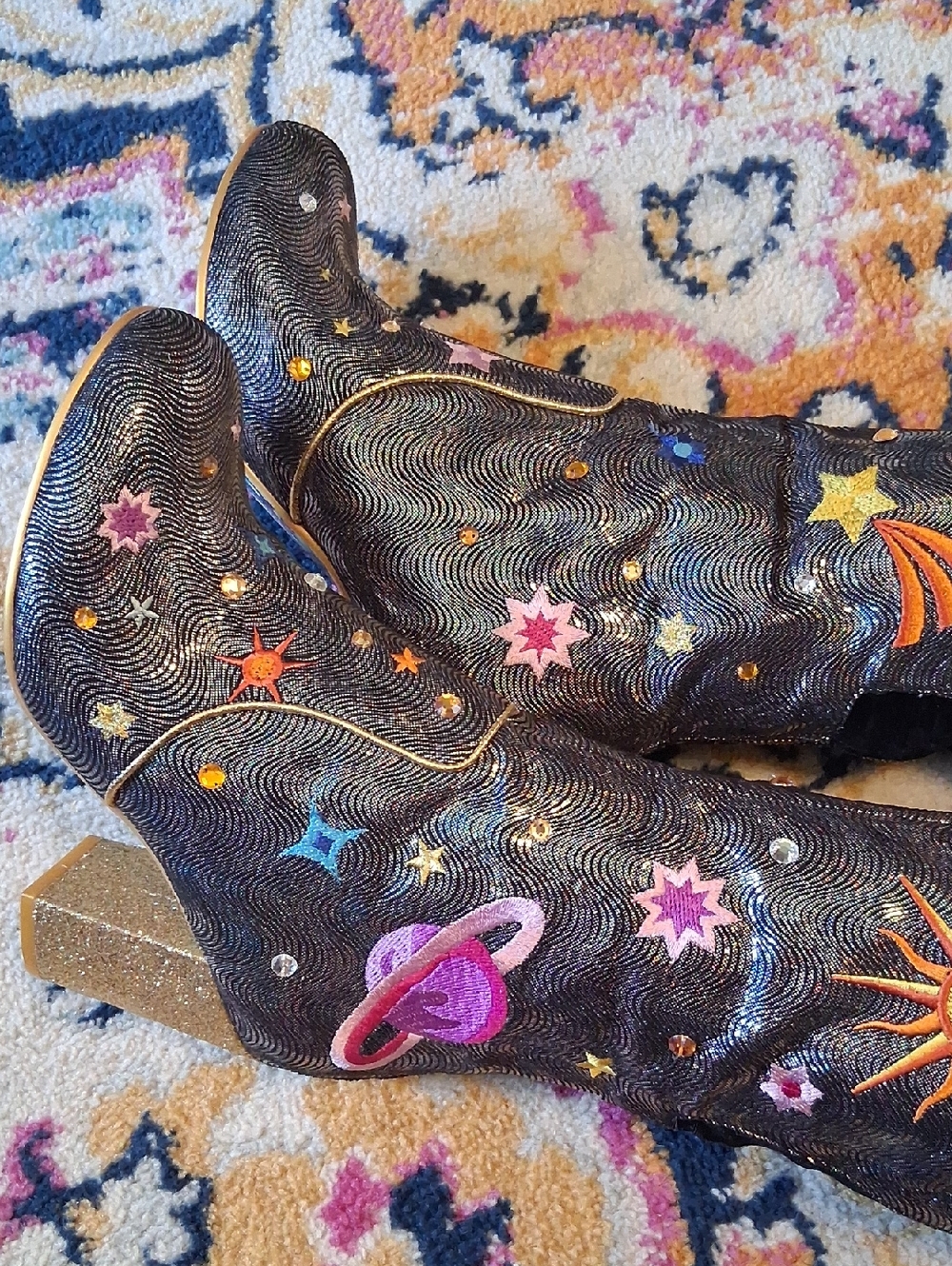 SATINE Galaxy Boots - Black Night Colorway, Size 41, Size 10/9.5, Like New - Picture 7 of 12